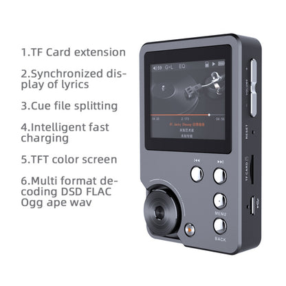 HIFI Lossless DSD256 Music Player Sports MP3, Without TF Card, With 64GB TF Card, With 128GB TF Card