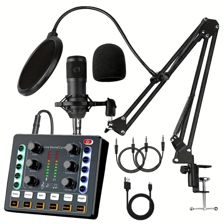 M8 Recording And Singing Live Bluetooth Sound Card Set, Black, White, Black+Gold Cantilever, Black+Black Cantilever, White+Gold Cantilever, Black+Gold Cantilever Earphone, Black+Black Cantilever Earphone, Gold Tripod, Black Tripod