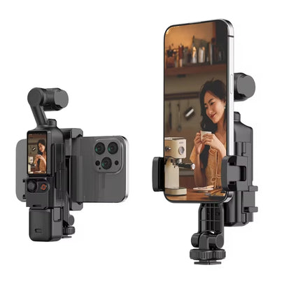 For DJI Osmo Pocket 3 Phone Holder Expansion Bracket With 3 Cold Shoe Port