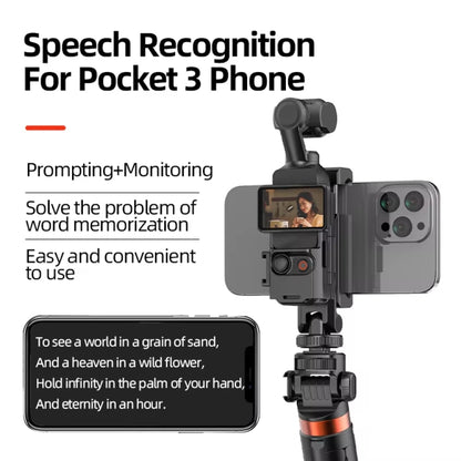For DJI Osmo Pocket 3 Phone Holder Expansion Bracket With 3 Cold Shoe Port