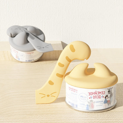 Silicone Pet Can Opener Food Spoon Dog Cats Can Sealing Lid + Spoon