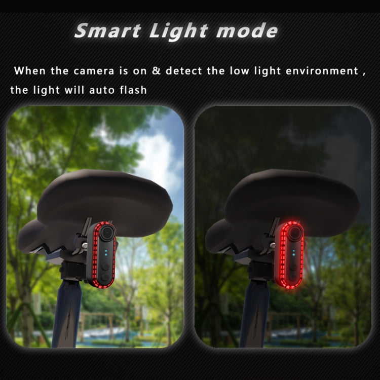 Bike Warning Tail Light 1080P WiFi Camera Recorder Waterproof Bicycle Rear Light for Riding Cycling, Rotate Mount, Clamp Mount, Strap Mount, Rearview Mirror Mount, Saddle Tube Mount