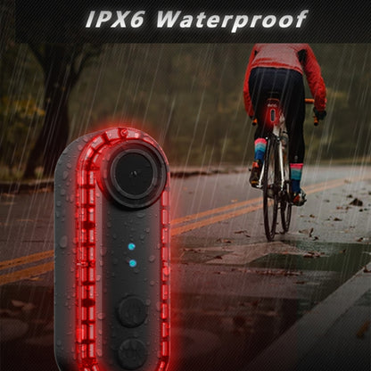 Bike Warning Tail Light 1080P WiFi Camera Recorder Waterproof Bicycle Rear Light for Riding Cycling, Rotate Mount, Clamp Mount, Strap Mount, Rearview Mirror Mount, Saddle Tube Mount