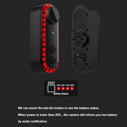 Bike Warning Tail Light 1080P WiFi Camera Recorder Waterproof Bicycle Rear Light for Riding Cycling, Rotate Mount, Clamp Mount, Strap Mount, Rearview Mirror Mount, Saddle Tube Mount