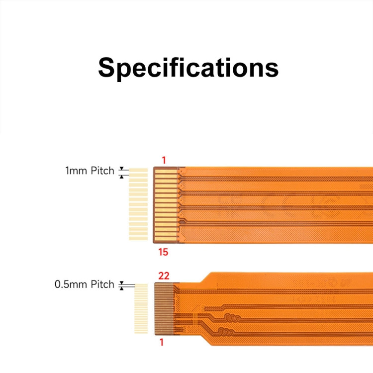Waveshare For Raspberry Pi 5th DSI Display 22Pin To 15Pin Soft Cable FPC Cable, 200mm, 300mm, 500mm