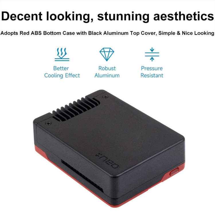 Waveshare 26587 For Raspberry Pi 5 Argon Neo Aluminum Alloy Case, Standard, M.2 Upgraded