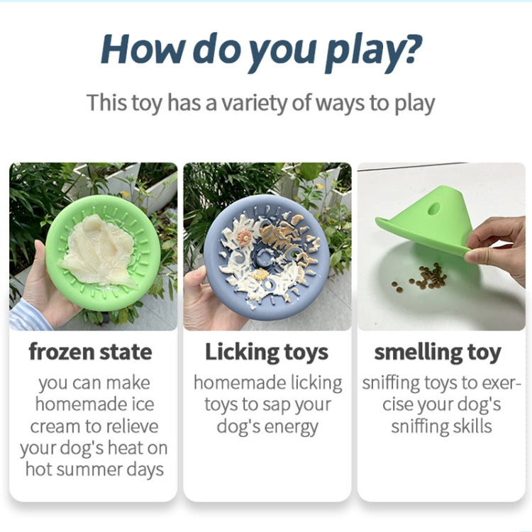 Silicone Dog Slow Feeder Bowl Fun Interactive Licking Toy, Green, Light Blue, Gray White