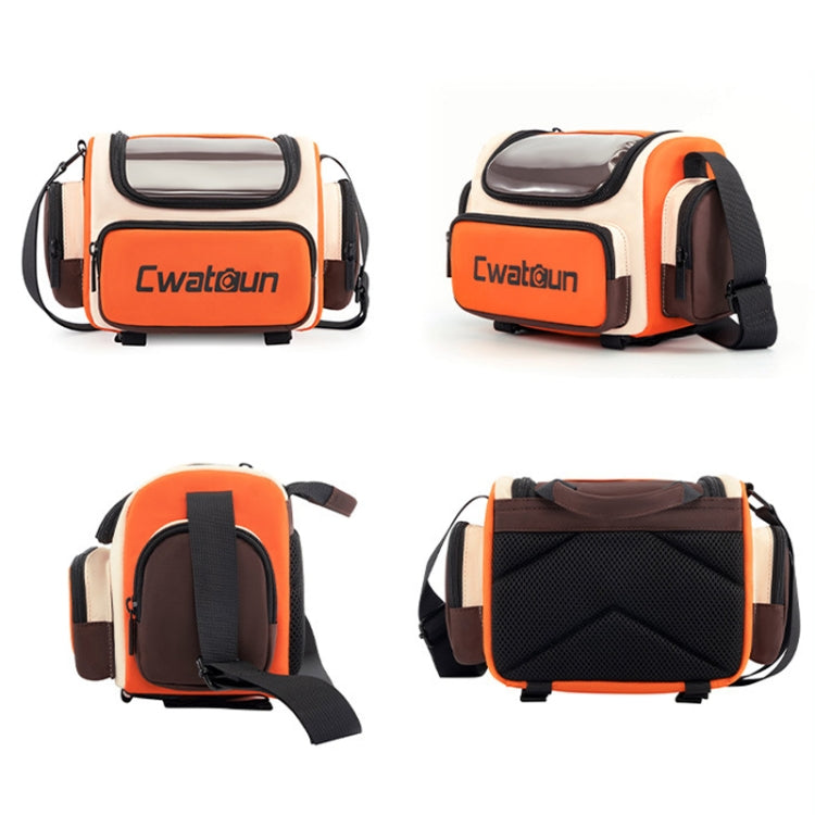 Cwatcun D121 Shoulder Crossbody Camera Bag Colorful Large Capacity Waterproof Digital Photography Bag, Small Orange Red, Medium Orange Red, Large Orange Red