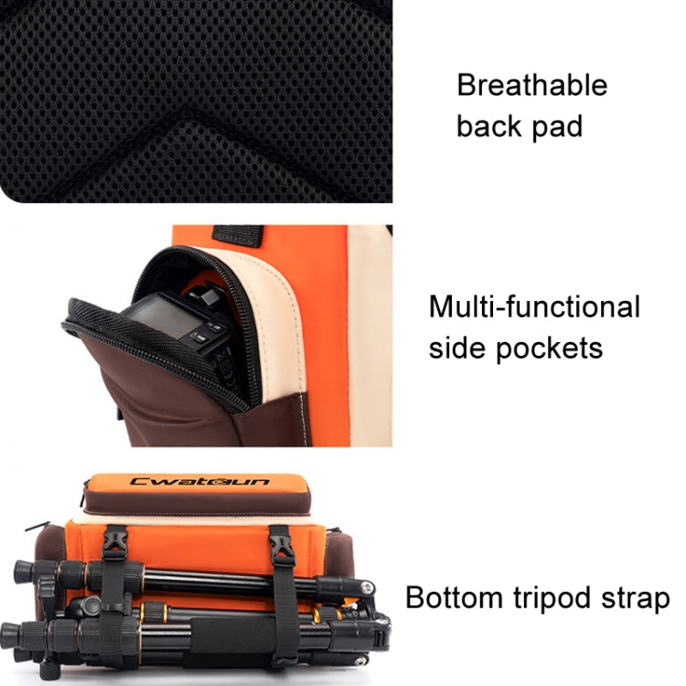 Cwatcun D121 Shoulder Crossbody Camera Bag Colorful Large Capacity Waterproof Digital Photography Bag, Small Orange Red, Medium Orange Red, Large Orange Red
