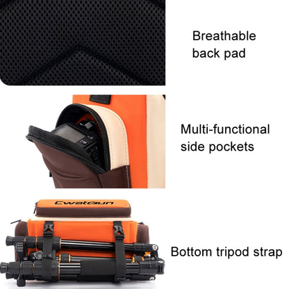 Cwatcun D121 Shoulder Crossbody Camera Bag Colorful Large Capacity Waterproof Digital Photography Bag, Small Orange Red, Medium Orange Red, Large Orange Red