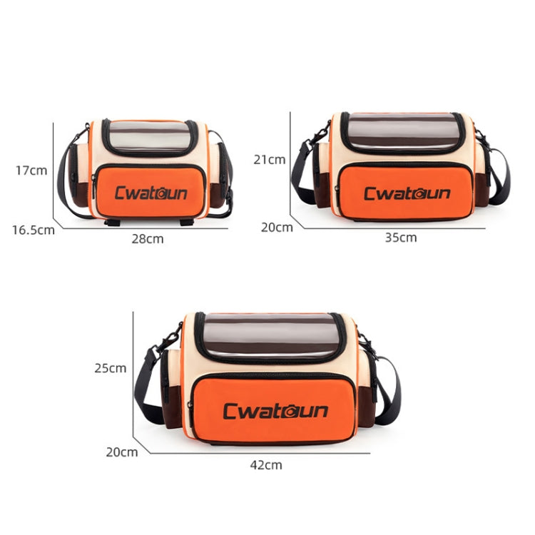 Cwatcun D121 Shoulder Crossbody Camera Bag Colorful Large Capacity Waterproof Digital Photography Bag, Small Orange Red, Medium Orange Red, Large Orange Red