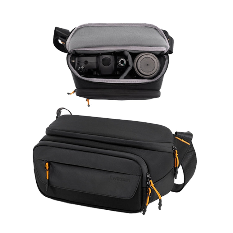 Cwatcun D133 Camera Chest Bag Multi-functional Handheld Slanting Cross Shoulder Camera Casual Bag, Small Black, Medium Black, Large Black