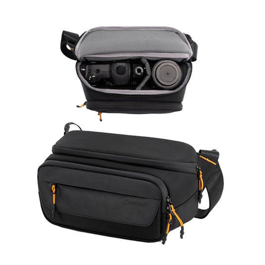 Cwatcun D133 Camera Chest Bag Multi-functional Handheld Slanting Cross Shoulder Camera Casual Bag, Small Black, Medium Black, Large Black