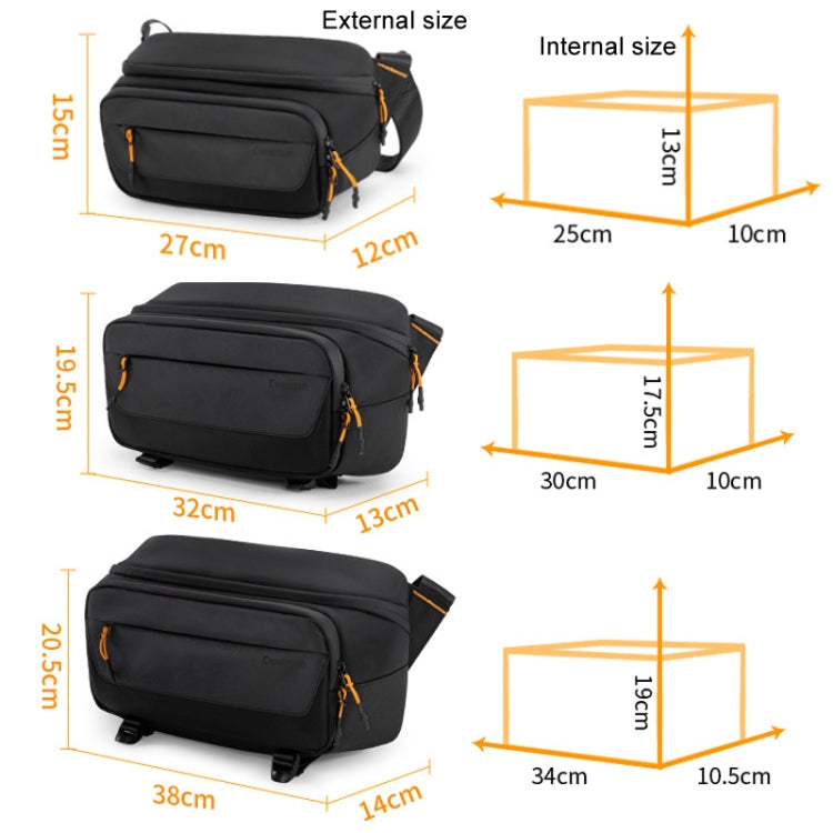 Cwatcun D133 Camera Chest Bag Multi-functional Handheld Slanting Cross Shoulder Camera Casual Bag, Small Black, Medium Black, Large Black