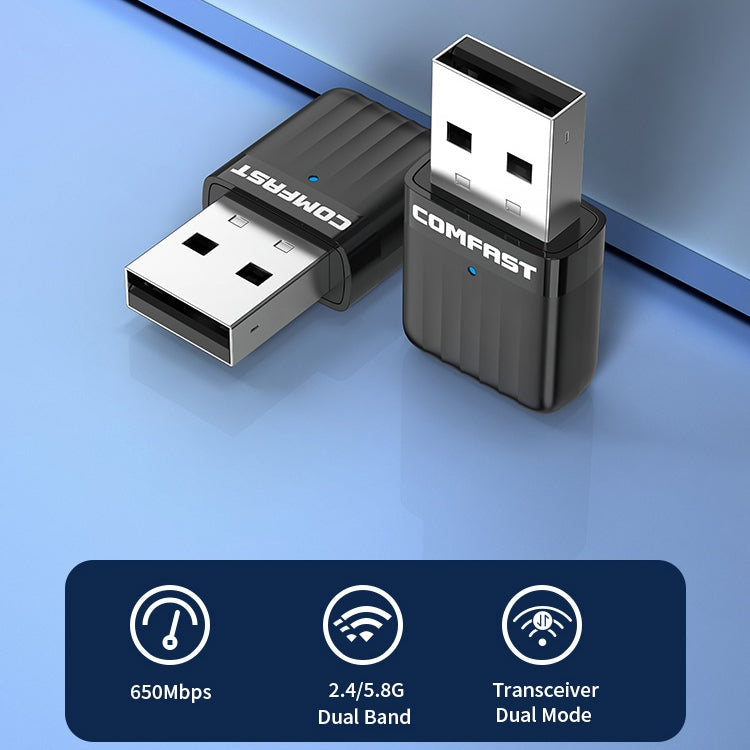 COMFAST CF-WU811AC V3  5G Dual Band 650Mbps USB Wireless Network Card WIFI Receiver, CF-WU811AC V3