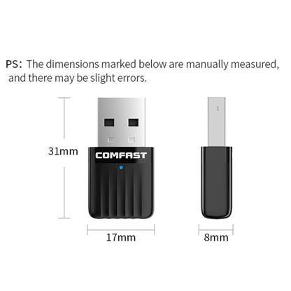 COMFAST CF-WU811AC V3  5G Dual Band 650Mbps USB Wireless Network Card WIFI Receiver, CF-WU811AC V3