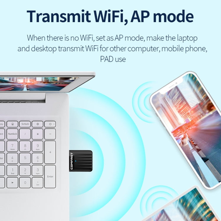 COMFAST CF-WU811AC V3  5G Dual Band 650Mbps USB Wireless Network Card WIFI Receiver, CF-WU811AC V3