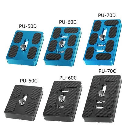 For Arca Type SLR Camera PU Quick Release Plate Aluminum Alloy CNC Ball Head Quick Release Plate, BEXIN PU-50C, BEXIN PU-50D, BEXIN PU-60C, BEXIN PU-60D, BEXIN PU-70C, BEXIN PU-70D