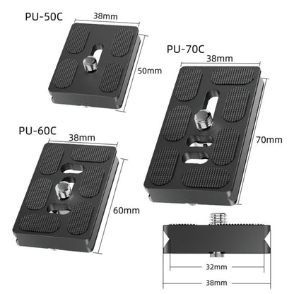 For Arca Type SLR Camera PU Quick Release Plate Aluminum Alloy CNC Ball Head Quick Release Plate, BEXIN PU-50C, BEXIN PU-50D, BEXIN PU-60C, BEXIN PU-60D, BEXIN PU-70C, BEXIN PU-70D