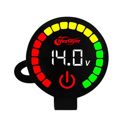 Morfayer Motorcycle Dual Display Intelligent Alarm Power Meter, Voltmeter, Water Temperature Meter, Voltmeter+Water Temperature Meter