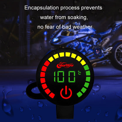 Morfayer Motorcycle Dual Display Intelligent Alarm Power Meter, Voltmeter, Water Temperature Meter, Voltmeter+Water Temperature Meter