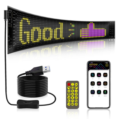 Car Flexible Display Advertising Screen APP Bluetooth Smart Screen, 7x17.3cm（16 x 32 LEDs), 9.2x37.4cm（16 x 64 LEDs）, 10.2x34.8cm（20 x 64 LEDs）, 12x59.5cm（16 x 96 LEDs）