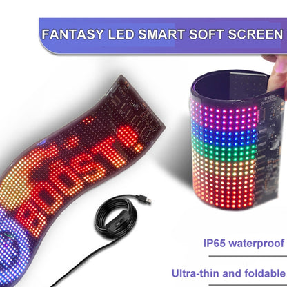 Car Flexible Display Advertising Screen APP Bluetooth Smart Screen, 7x17.3cm（16 x 32 LEDs), 9.2x37.4cm（16 x 64 LEDs）, 10.2x34.8cm（20 x 64 LEDs）, 12x59.5cm（16 x 96 LEDs）