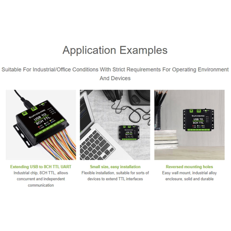 Waveshare 27076 Industrial USB TO TTL UART Serial Communication Module Converter, 27076