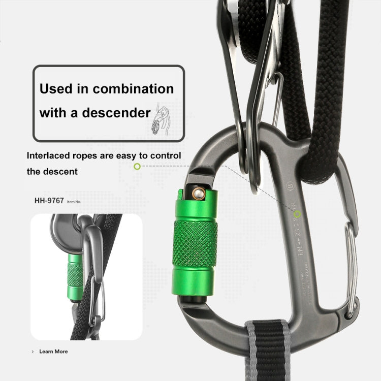 XINDA HH-9767 H-type Climbing Rappelling Friction Lock Descenders Safety Buckle Lock