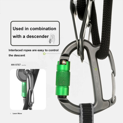 XINDA HH-9767 H-type Climbing Rappelling Friction Lock Descenders Safety Buckle Lock