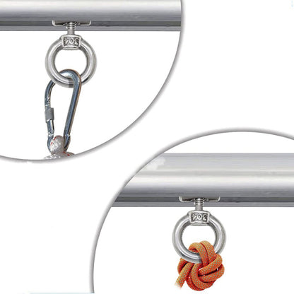 RV Sunshade 304 Stainless Steel Slide Rail Ring, 1pcs M4 Ring + Cylinder, 2pcs M4 Ring + Cylinder, 2pcs M4 Ring + Cylinder + Silver Climbing Buckle