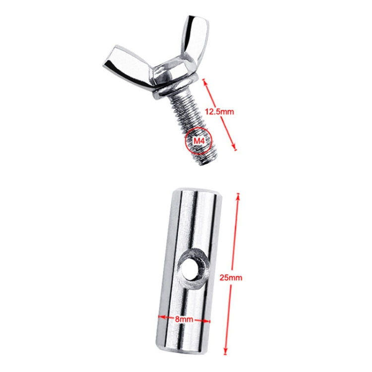 RV Tent 304 Stainless Steel Slide Rail Track Ring Screw Nut, 2pcs