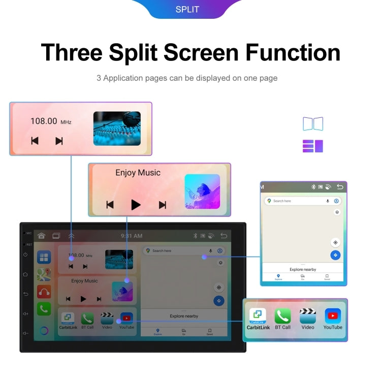 Android 13.0 Dual Butt Universal Wireless Carplay Car Navigation Center Control All-In-One Monitor, 10.1inch