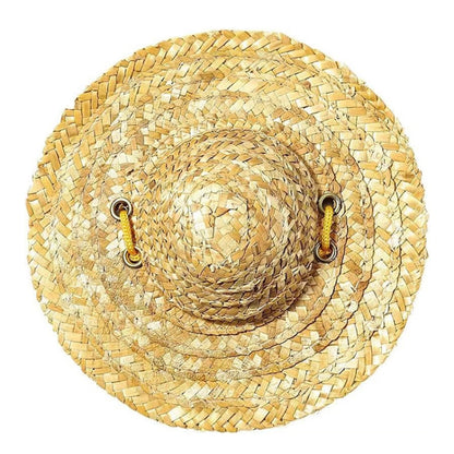 Mini Pet Straw Hat Cat Dog Birthday Party Sun Visor Hat, S 10cm, M 13cm, L 16cm, XL 20cm