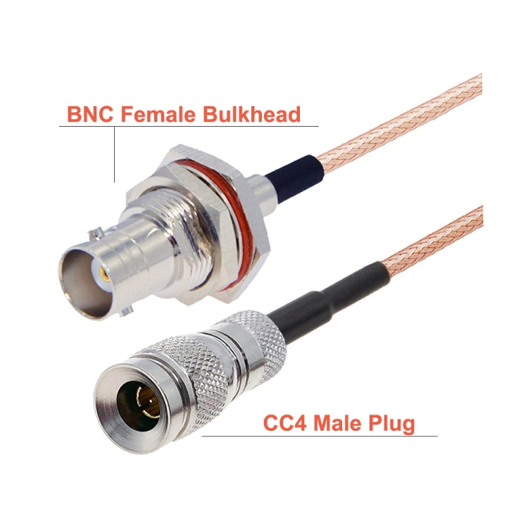 CC4 Male To BNC Through Wall Waterproof Female Cable RG179 RF Adapter Wire, 20cm, 30cm, 50cm, 100cm
