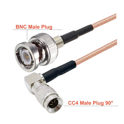 CC4 Male Elbow To BNC Male Connector Cable RG179 Coaxial RF Cable, 20cm, 30cm, 50cm, 100cm