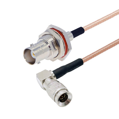 CC4 Male Elbow To BNC Through Wall Waterproof Female Connector Cable RG179 Coaxial RF Wire, 20cm, 30cm, 50cm, 100cm