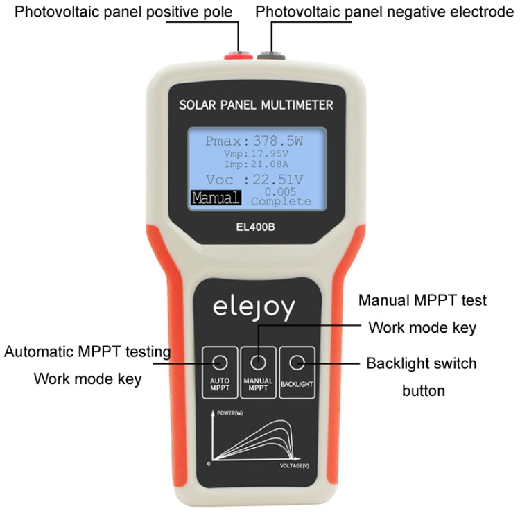elejoy 400W MPPT Solar Photovoltaic Panel Multimeter, EL400B