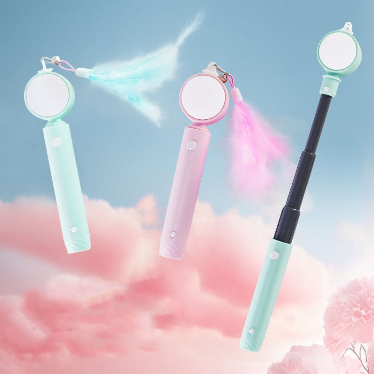 Fishing Pole Laser Cat Wand Stick Toy Three-stage Telescopic Infrared Interactive Toy with Replaceable Head