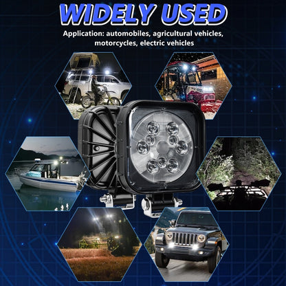 12W 9-30V Car Mixed Light Work Light With Wire Set, Square, Round