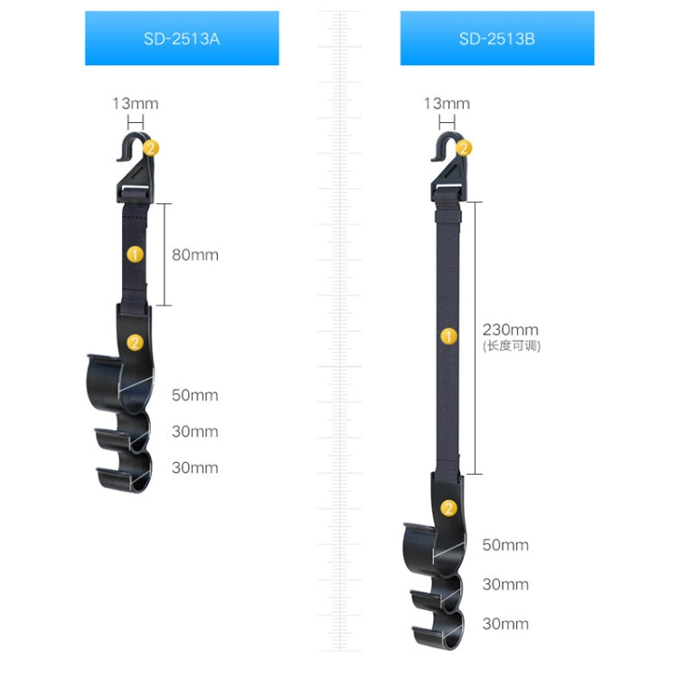 1pair Car Seat Back Umbrella Fixed Storage Hook, Standard, Adjustable