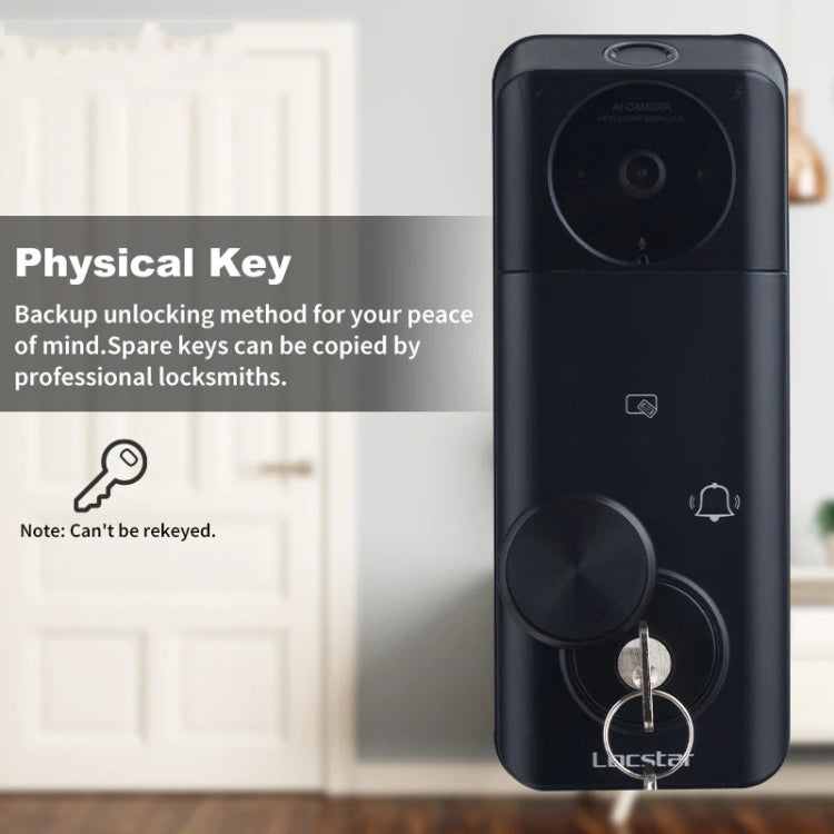 C95 Smart Fingerprint Deadbolt Lock Supports Bluetooth WiFi APP, 5 Ways To Unlock, With Camera Doorbell, C95