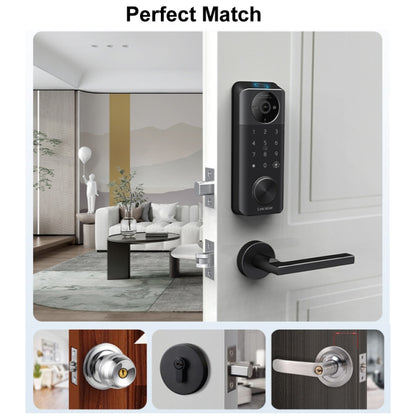 C95 Smart Fingerprint Deadbolt Lock Supports Bluetooth WiFi APP, 5 Ways To Unlock, With Camera Doorbell, C95