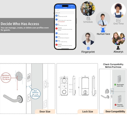 C95 Smart Fingerprint Deadbolt Lock Supports Bluetooth WiFi APP, 5 Ways To Unlock, With Camera Doorbell, C95