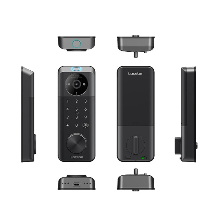 C95 Smart Fingerprint Deadbolt Lock Supports Bluetooth WiFi APP, 5 Ways To Unlock, With Camera Doorbell, C95
