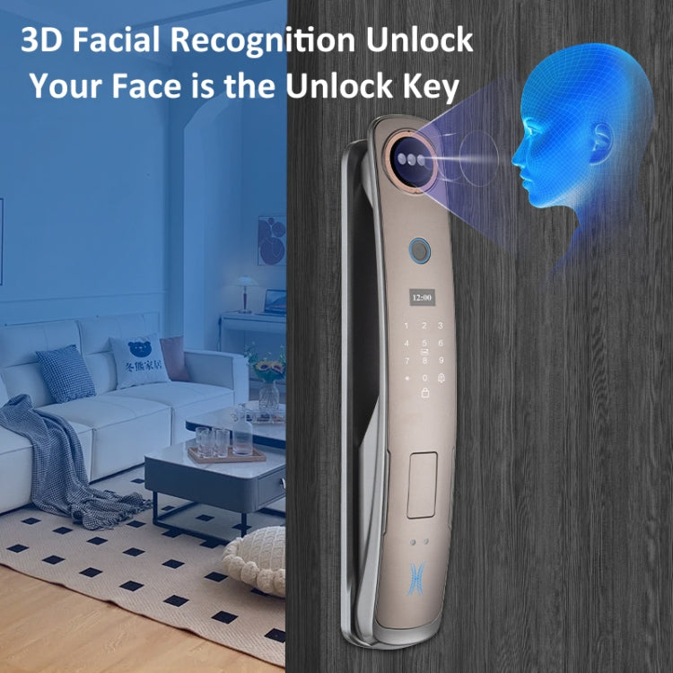 M6 3D Face Recognition Fingerprint Door Lock Support APP Smart IC Card Password Unlock, M6