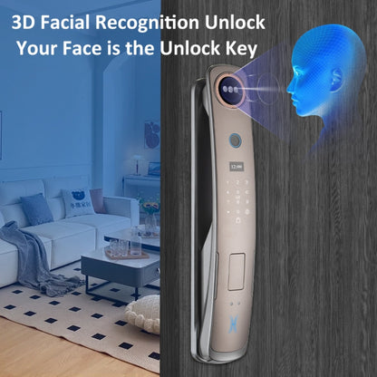 M6 3D Face Recognition Fingerprint Door Lock Support APP Smart IC Card Password Unlock, M6