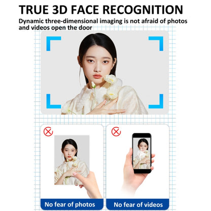 M6 3D Face Recognition Fingerprint Door Lock Support APP Smart IC Card Password Unlock, M6