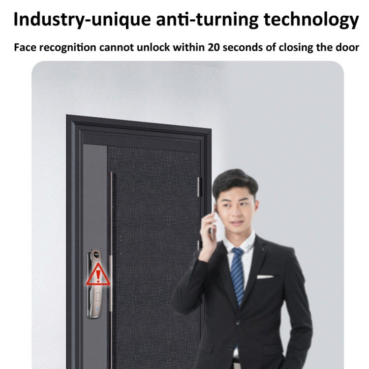 M6 3D Face Recognition Fingerprint Door Lock Support APP Smart IC Card Password Unlock, M6