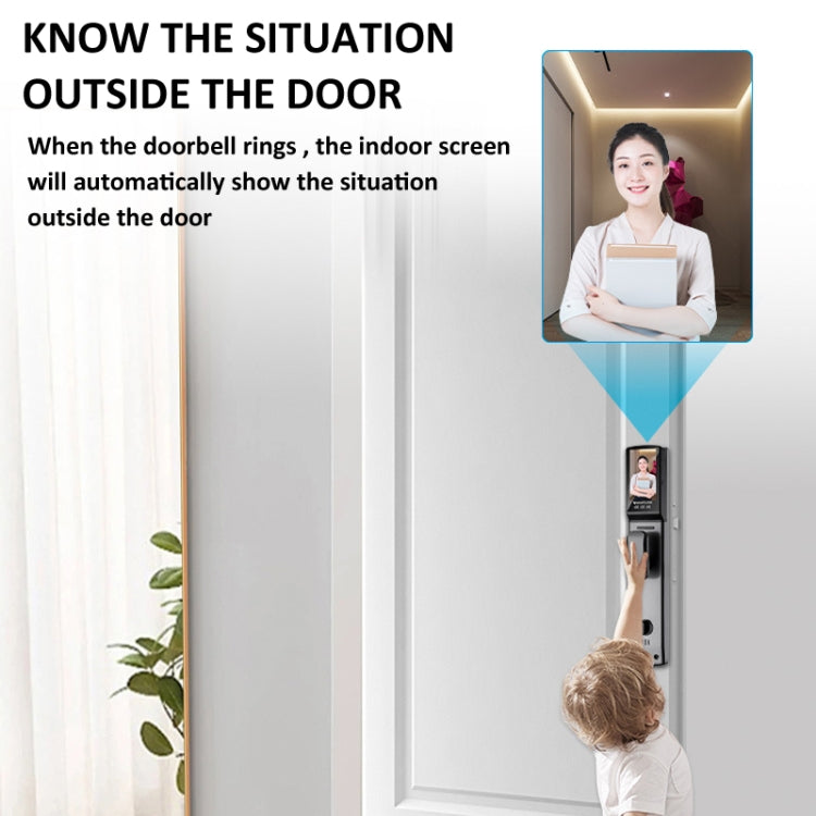 M6 3D Face Recognition Fingerprint Door Lock Support APP Smart IC Card Password Unlock, M6